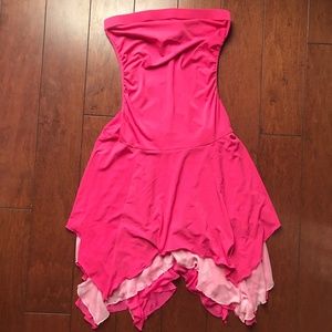 Pink Ruffle Hem Dress